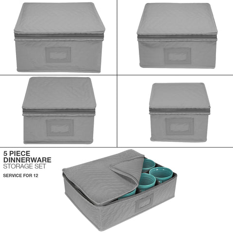 Dish Storage 5 Pc Set Square (Service for 12)