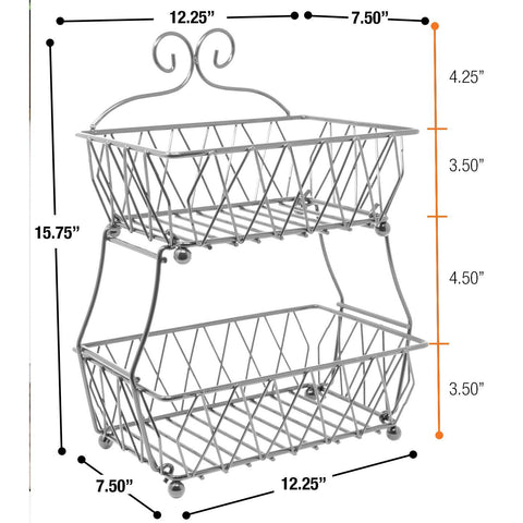 Wire Breadbasket Stand (2 Tier)