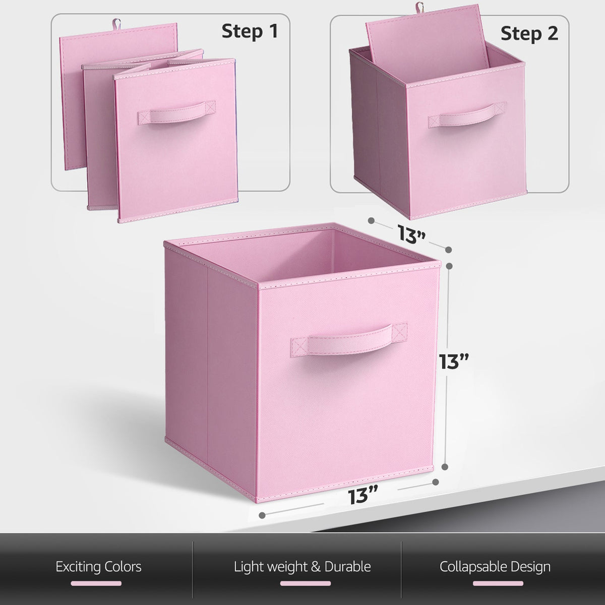 13" Large Cube Storage Bin (8-Pack, Pastels) - Sorbus Home