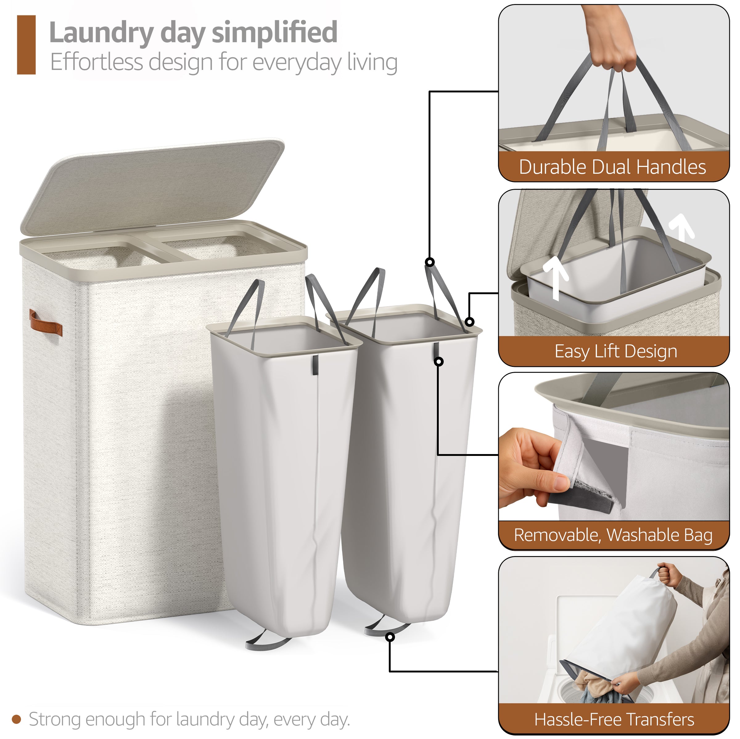 Collapsible Laundry Hamper with Lid - Sorbus Home