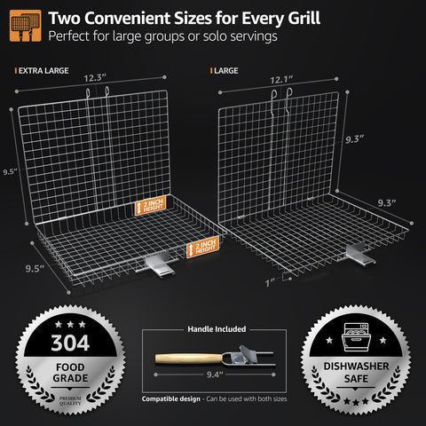 Large Stainless Steel Barbecue Grilling Basket