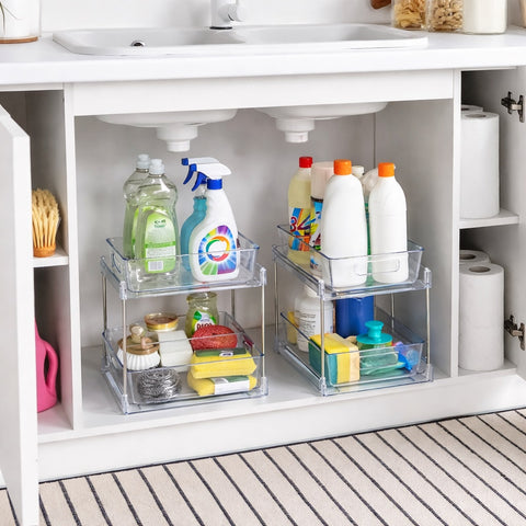 2-Tier Pull-Out Cleaning Organizers