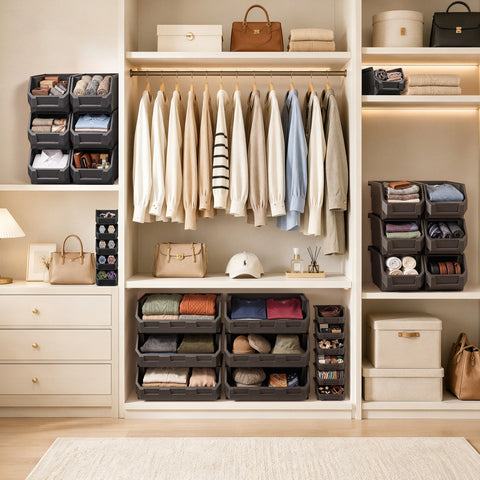 Medium Open Front Stackable Clothing Storage Bin