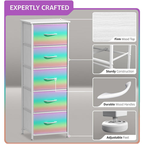 5 Drawer Tower Nightstand