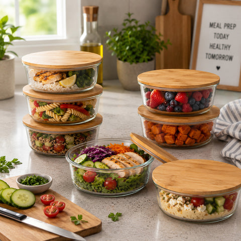 8-Pack Glass Food Storage Containers