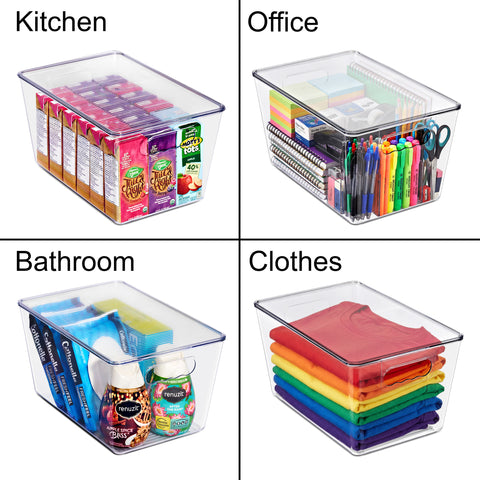 Clear Storage Bins with Lids and Handles