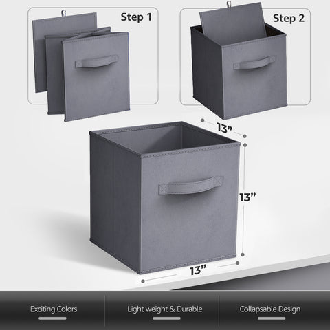 13" Large Cube Storage Bin ( 8 Pack, Neutral)