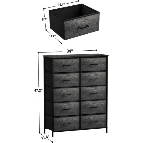 10 Drawer Wide Dresser