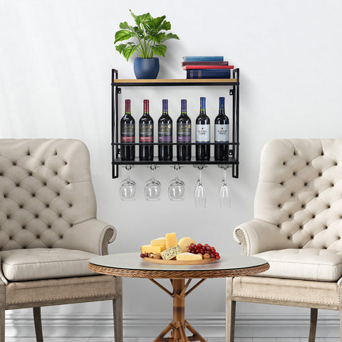 12 Bottle Wine Bottle Stemware Shelf (2 Tier)