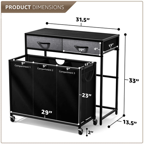 Pull-Out Laundry Hamper with Wheels
