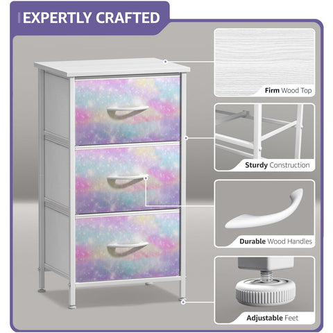 3 Drawer Display Nightstand