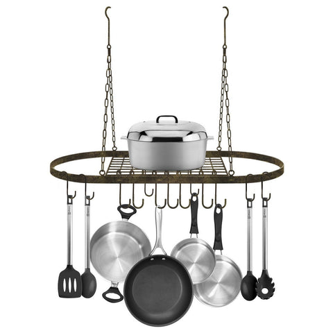 Pot Pan Ceiling Rack with Hooks