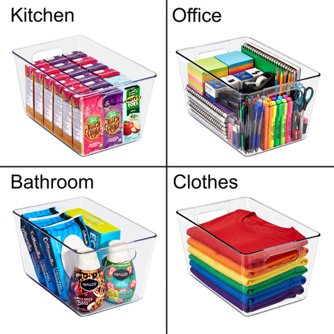 Clear Storage Bins with Handles