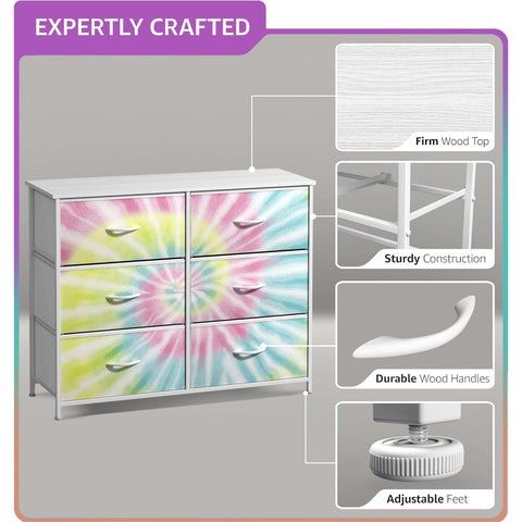 6 Drawer Fabric Dresser