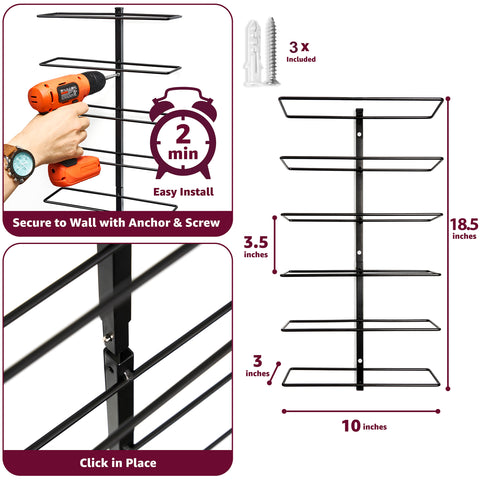 6-Tier Bottle Wall Mounted Wine Rack