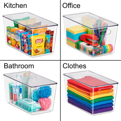 Clear Storage Bins with Lids and Handles