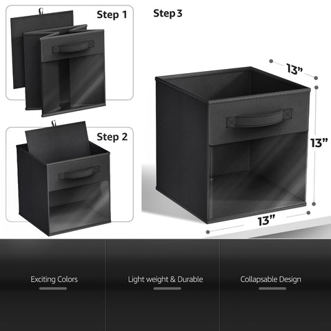13" Large Storage Bin with Clear Window – 6-Pack