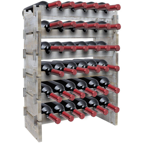 36 Bottle Rustic Wine Rack (6 Tiers)