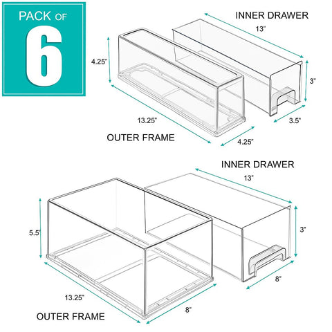 Stackable Pull Out Drawer Organizers