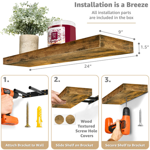 Rectangle Floating Shelf (1-Piece)