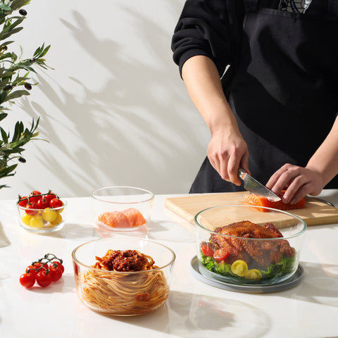 4 Pack Glass Meal Prep with Lids