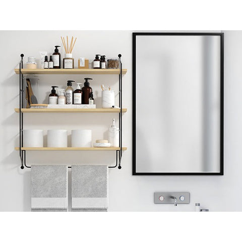 Floating Bathroom Shelf with Metal Brackets (3 Tier)