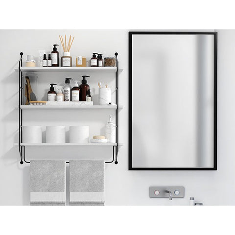 Floating Bathroom Shelf with Metal Brackets (3 Tier)