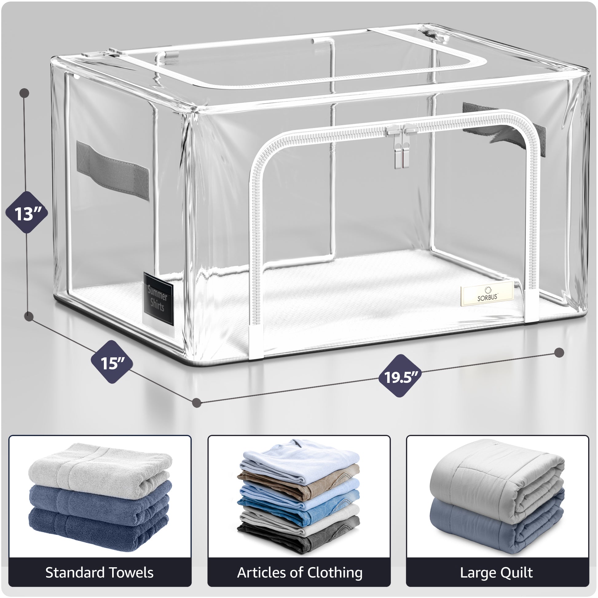 Storage Bins with Metal Frame - Sorbus Home