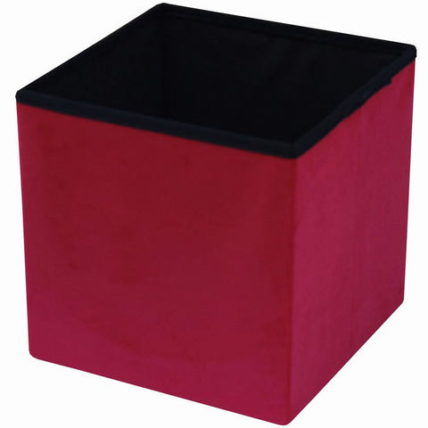 Faux Suede Storage Ottoman Cube