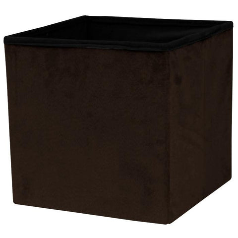 Faux Suede Storage Ottoman Cube