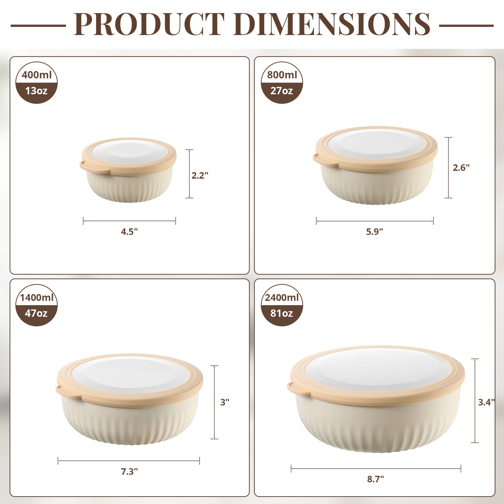 4-Pack Nesting Food Storage Containers with Lids - Sorbus Home