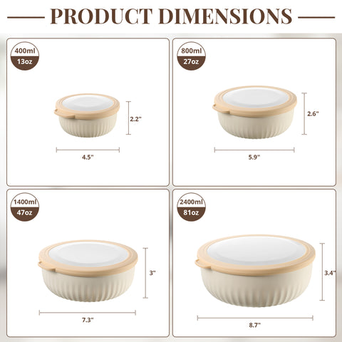 4-Pack Nesting Food Storage Containers with Lids - Sorbus Home