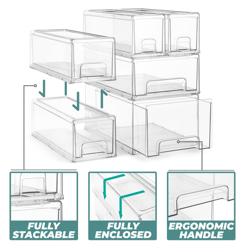 Stackable Pull Out Drawer Organizers