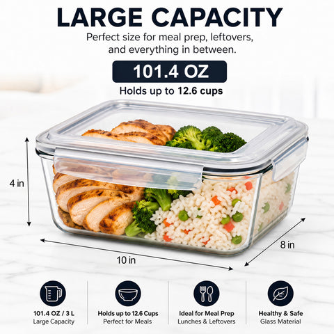 Glass Food Storage Container with Lid