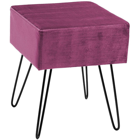 Velvet Footrest Stool (Square)