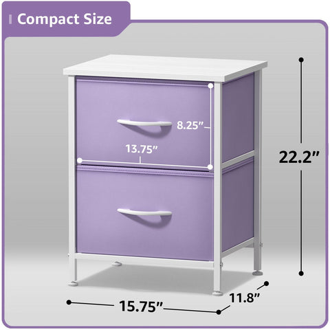 2 Drawer Display Nightstand (Set of 2)