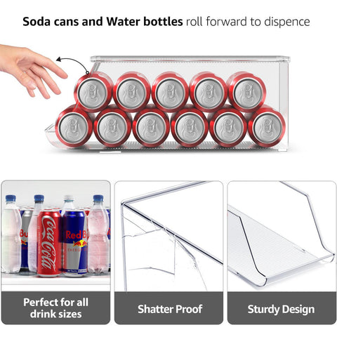 Soda Can Organizer with Lids (3 Variety Sizes)