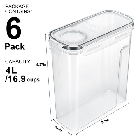 Narrow Airtight Food Storage Dispensers (6 Pack)