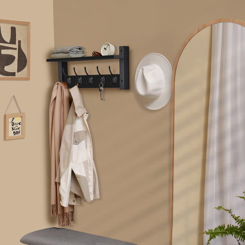 Coat Hooks Wall Mount Floating Shelf (Large & XL)