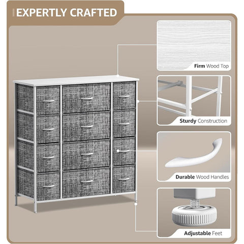 12 Drawer Tall Wide Dresser