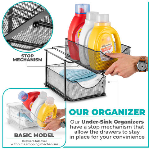 Mesh Sliding Drawers Baskets (2 Tier)