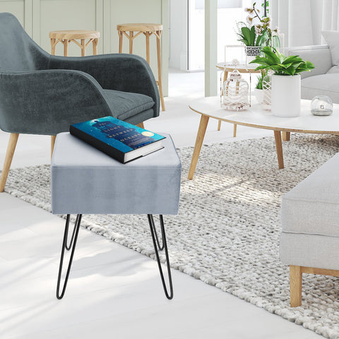 Velvet Footrest Stool (Square)