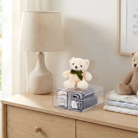 Stackable Storage Drawers Case with Handles