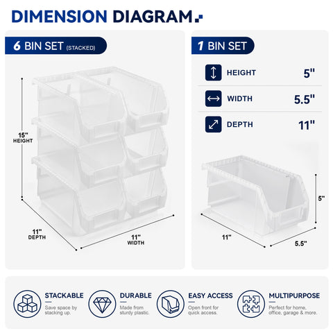 Open Front Garage Storage Bin (Medium)