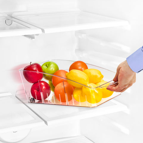 Curved Clear Organizing Bins on Wheels