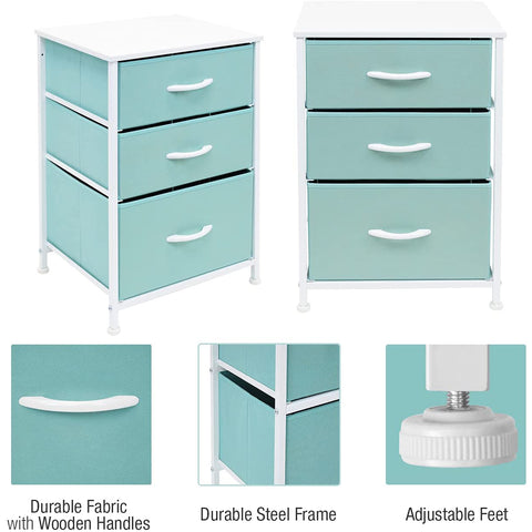 3 Drawer Display Nightstand