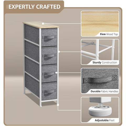 4 Drawer Narrow Storage Tower