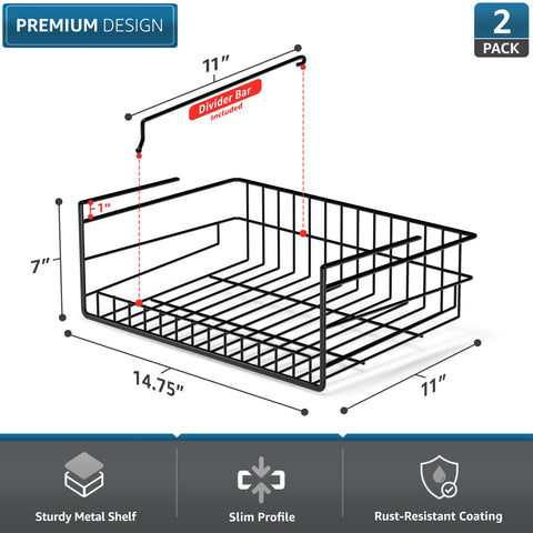 Under Cabinet Multipurpose Storage Metal Shelf