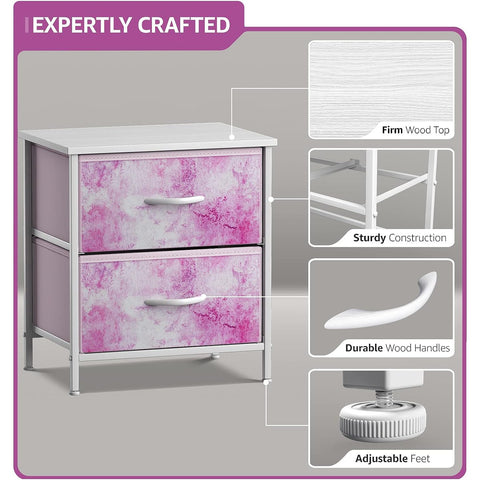 2-Drawer Nightstand (Pastel Colors)