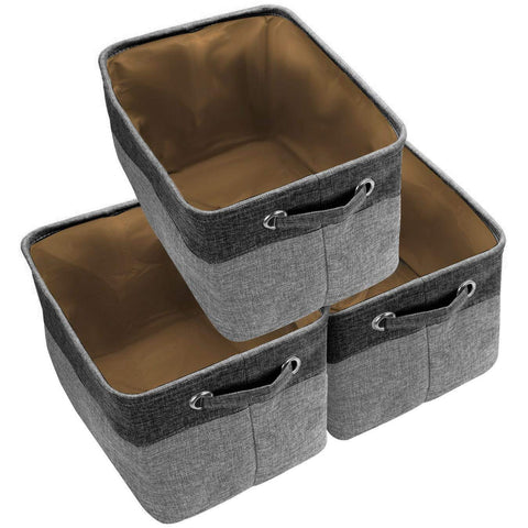 Twill Rope Fabric Storage Bins for Shelves (6 Pack)